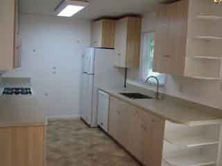 Rear wall of
                  kitchen