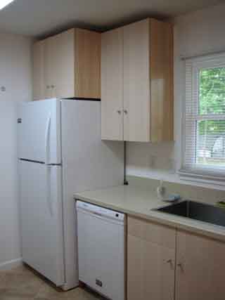 Rear wall of
                  kitchen